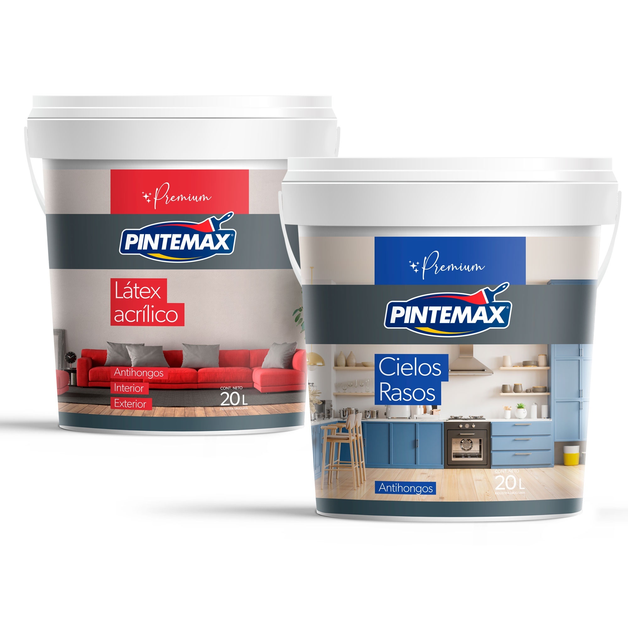 Combo Pintura L�tex Interior Premium 20lts + Cielo Raso Premium 20lts Pintemax