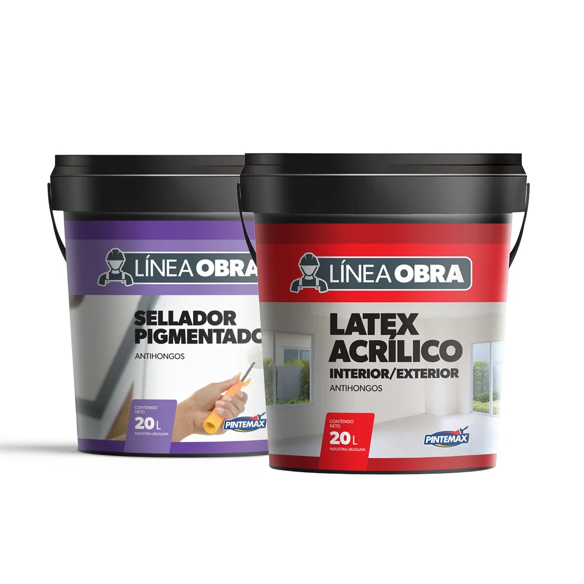 Combo Pintura L�tex interior-Exterior Antihongos 20lts + Sellador Pigmentado 20lts Pintemax