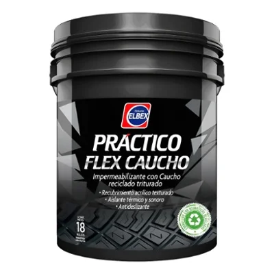 Membrana l�quida con goma de caucho Pr�ctico Flex de Elbex color terracota 18lt
