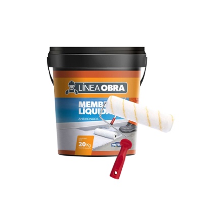 Combo Membrana L�quida L�nea Obra Pintemax color Ocre 20kg + Rodillo