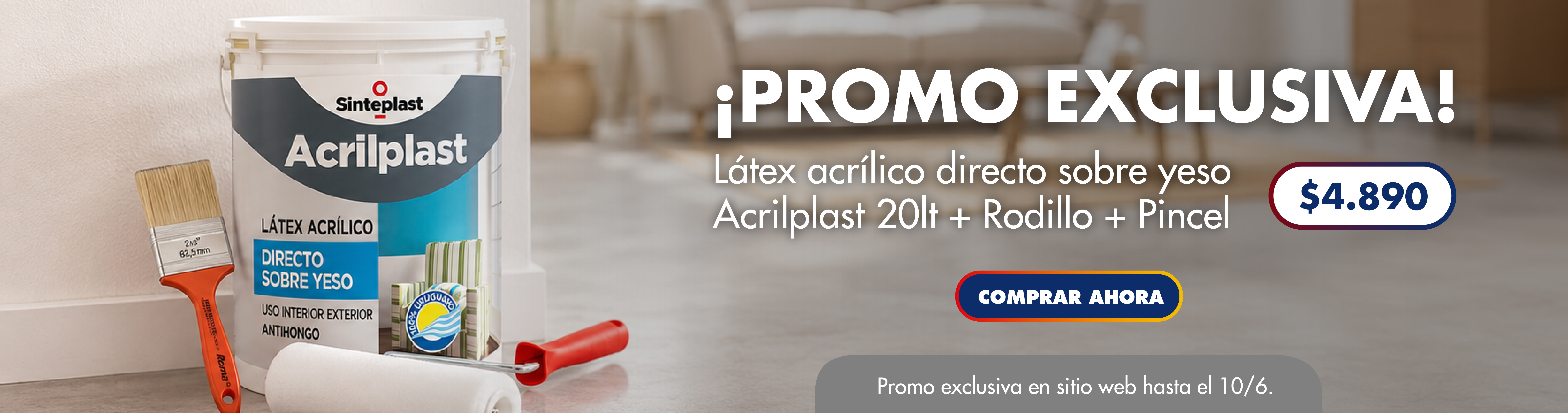 Banner Combo Acriplast + Rodillo + Pincel