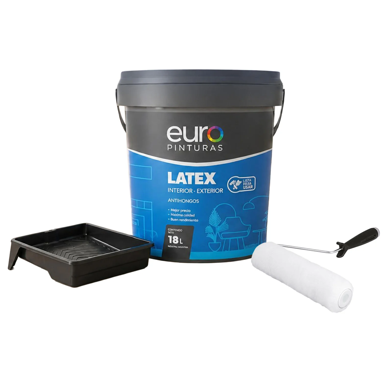Combo Pintura L�tex Antihongos 18lt + Bandeja y Rodillo