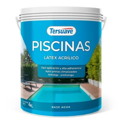 Pintura l�tex al agua para piscinas Tersuave color Blanco 4lts