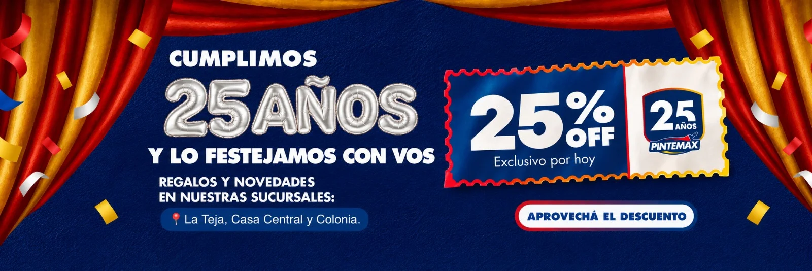 Banner 25 Aniversario Pintemax Banner 25 Aniversario Pintemax