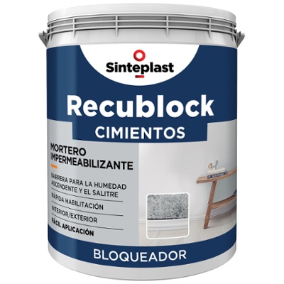 Mortero impermeabilizante bloqueador Recublock Cimientos 12Kg Sinteplast