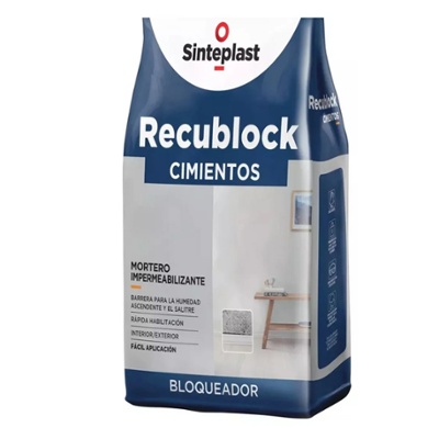 Mortero impermeabilizante bloqueador Recublock Cimientos 5Kg Sinteplast