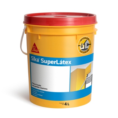 Pintura para interiores y exteriores Sika Superlatex 4Lts