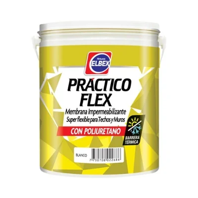 Membrana l�quida Practico Flex Poliuretano Elbex 4 Kg Color Blanco
