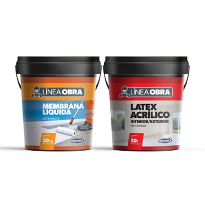 Combo Pintura L�tex l�nea Obra interior / exterior 20Lts + Membrana L�quida L�nea Obra Pintemax 20kg 