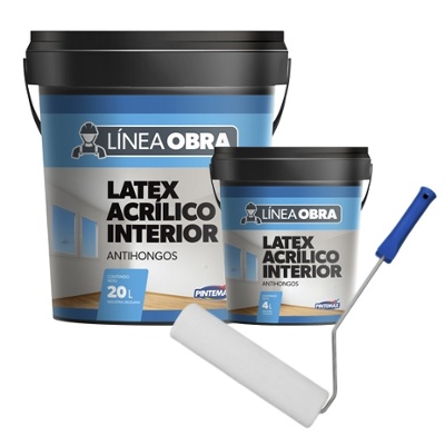 Combo Pintura L�tex interior - exterior 20+4 L�nea Obra Pintemax + rodillo