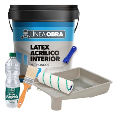 Combo L�tex interior L�nea Obra Pintemax 20lts + Bandeja + Rodillo + Pincel 2